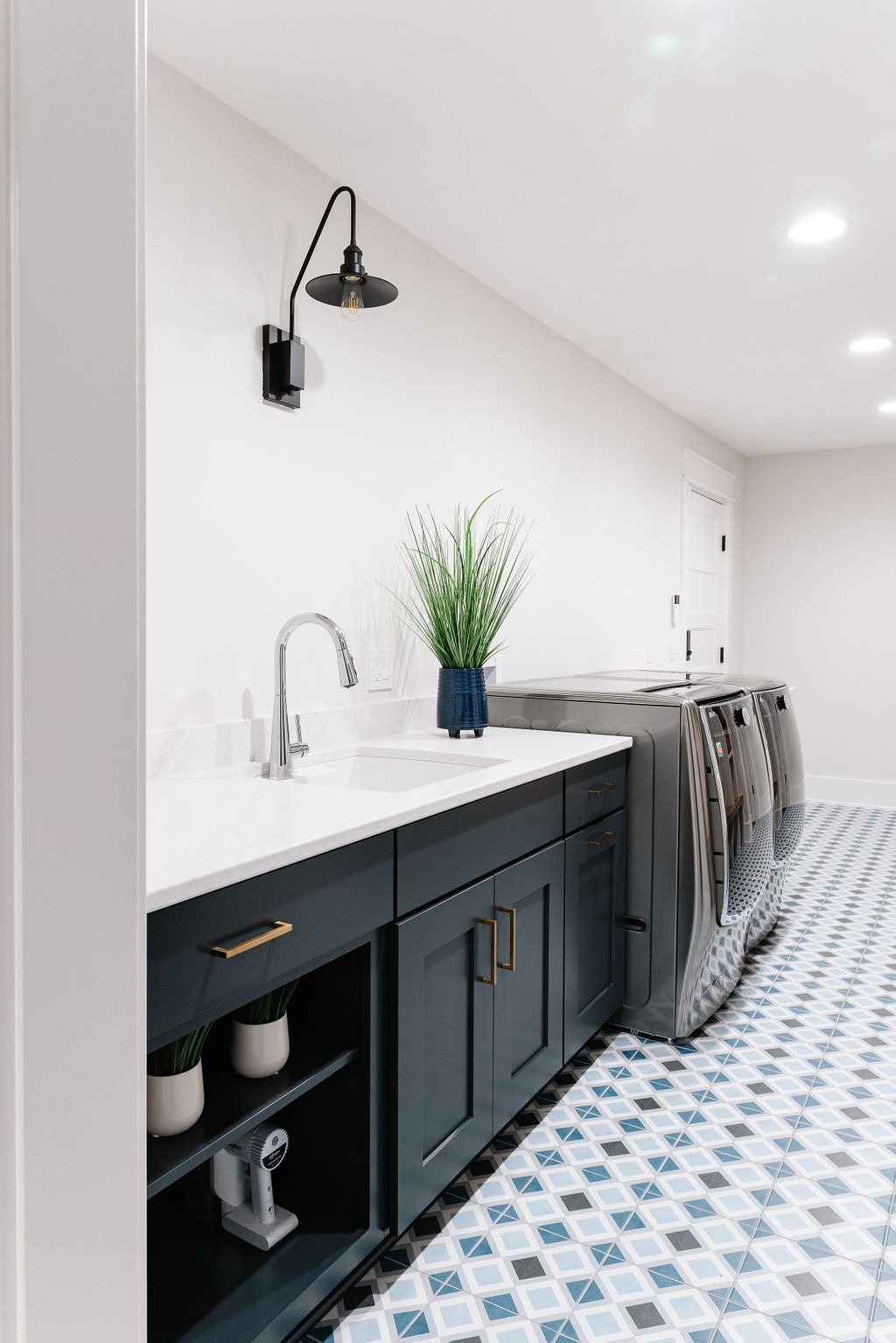 Blue Laundry Room