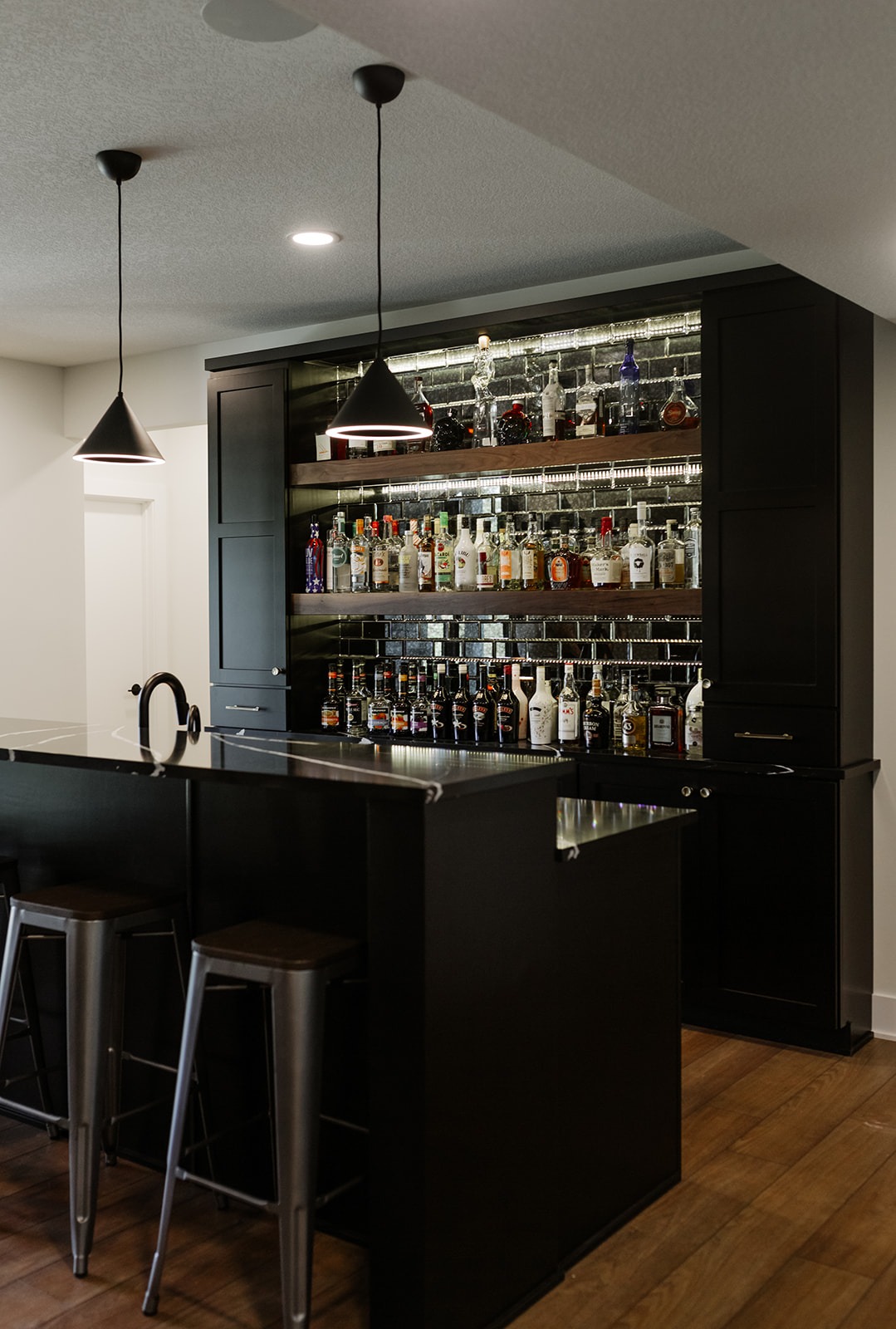 Sleek Basement Bar